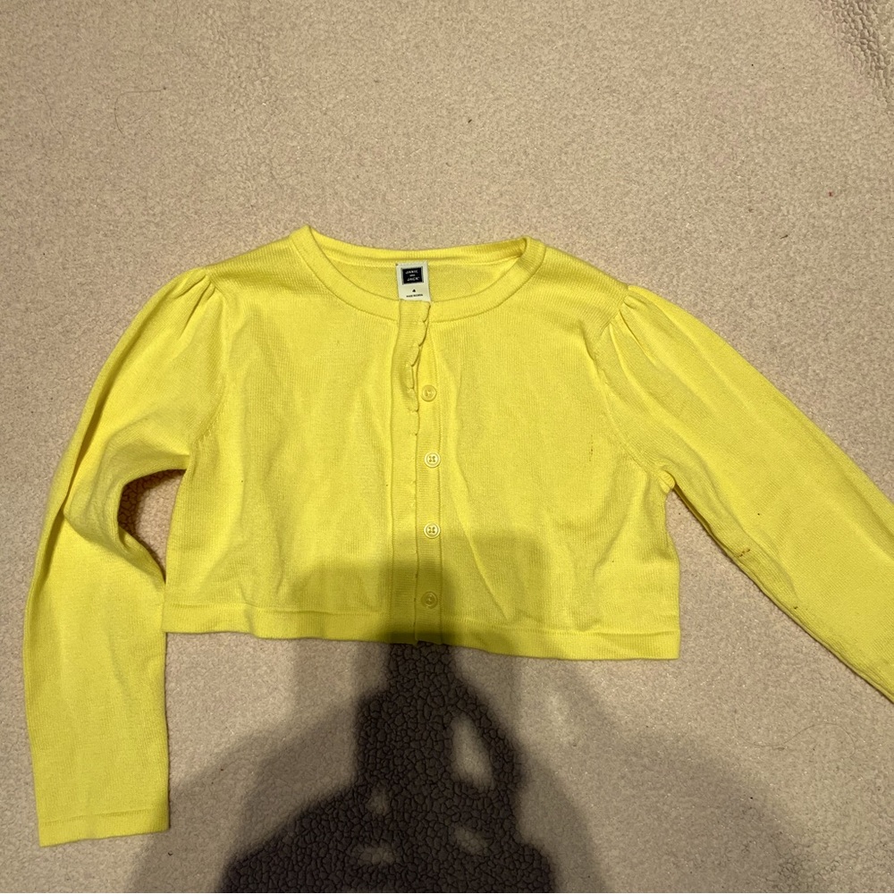 Very Cute Yellowish Green Kid’s Gap Cardigan  size 4